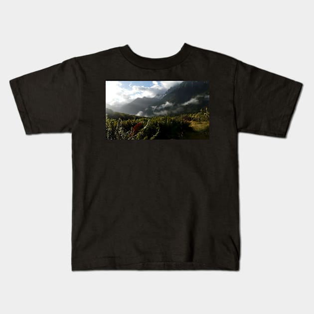 Misty Morning at Welcome Flat Kids T-Shirt by krepsher